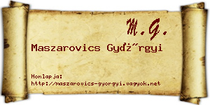 Maszarovics Györgyi névjegykártya
